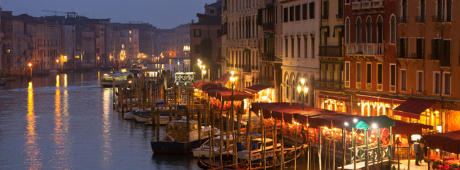Fototapeta na wymiar Grand Canal at Night, Venice.