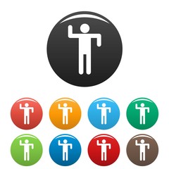 Stick figure stickman icons set pictogram vector simple