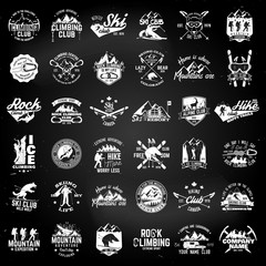 Set of extreme adventure badges. Concept for shirt or logo, print, stamp or tee.