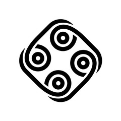 Abstract tribal style black logo.