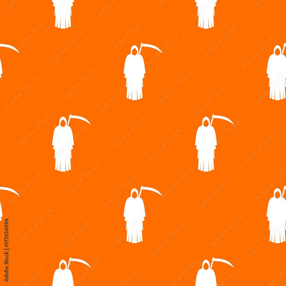 Poster death with scythe pattern seamless