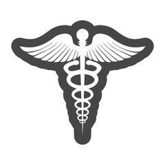 Abstract black caduceus sign