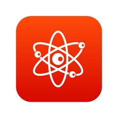 Molecules of atom icon digital red