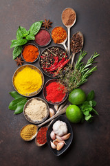 Fototapeta na wymiar Various spices and herbs