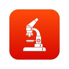 Microscope icon digital red
