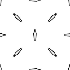 Elegant woman perfume glass bottle pattern seamless black