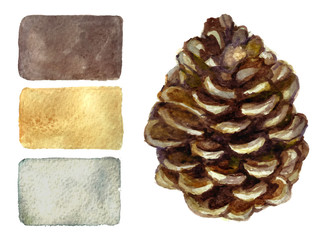 Christmas ball for the Christmas tree. Decoration for the holiday in watercolor.