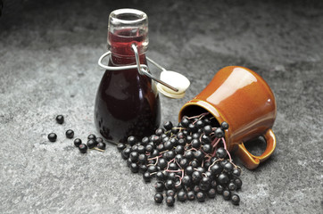 Elder berry fruits fresh juice healthcare bio homemade