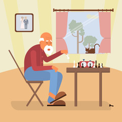 Retired age alone man