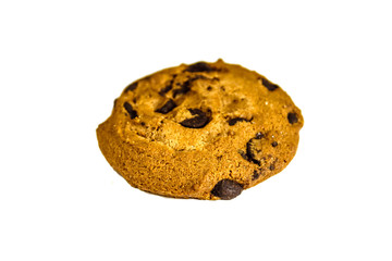 Chocolate chip cookie isolated on white