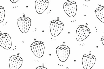 Strawberry seamless pattern. Vector illustration