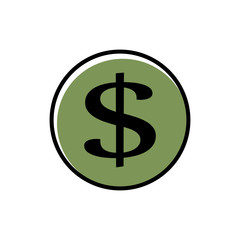 Dollar icon button vector illustration