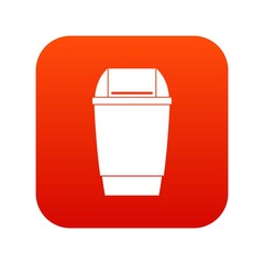 Flip lid bin icon digital red