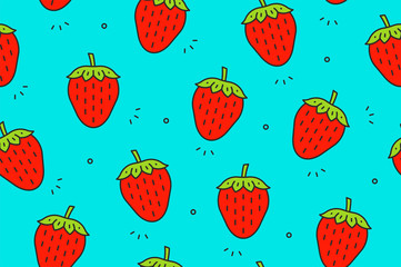 Strawberry seamless pattern. Vector illustration