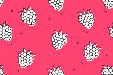 Materiał do szycia Maliny jednolity wzór. Ilustracja wektorowa