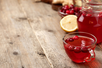 cranberries lemon ginger drink