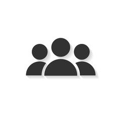 People Icon Work Group Team Vector  , Long Shadow