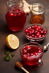cranberries lemon ginger drink
