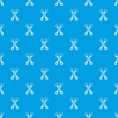 Crossed spanners pattern seamless blue