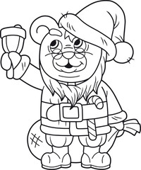 cartoon cute teddy bear santa