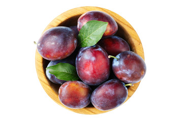 ripe plums isolated