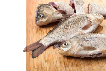 prepared raw carp close-up