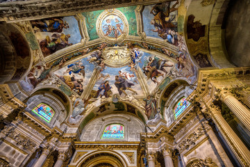 Fototapeta na wymiar View of a Interior Chapel inside a cathedral of Syracuse