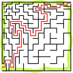 Black square maze(15x15) with help