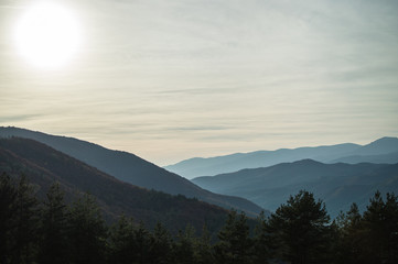 Obraz premium Hills and sunset, Autumn