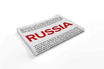 Russia on Newspaper background
