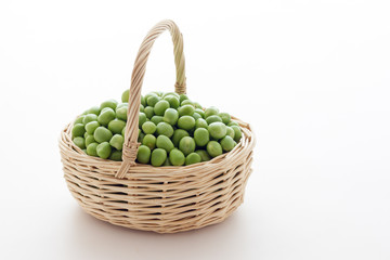 Bunch of biologic delicious green peas