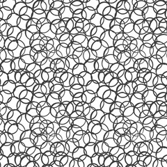 Doodle circles simple pattern black white