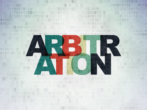 Law concept: Arbitration on Digital Data Paper background