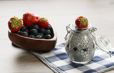 Chia seed pudding with berries