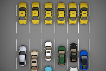 taxi traffic ahead of the rest of the cars © petrovk