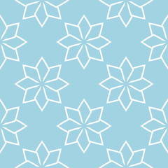 Navy blue and white geometric ornament. Seamless pattern