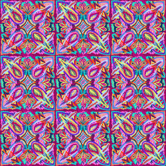 Floral ethnic pattern trendy ornament violet