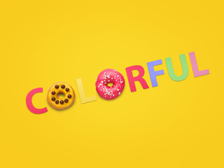 Letters with doughnuts in word Colorful