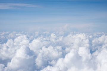 Blue sky with white clouds using as background or wallpaper.