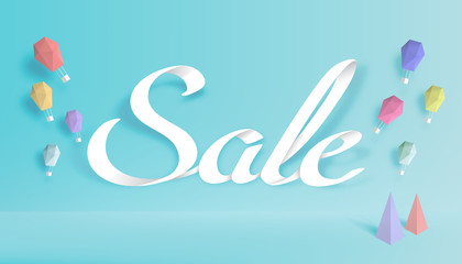 Obraz premium Paper art of Sale calligraphy hand lettering,