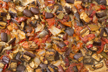 Coca of traditional aubergine Mallorcan food