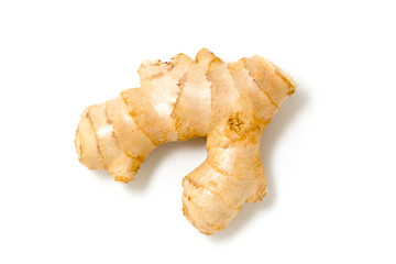 Ginger root on white background.