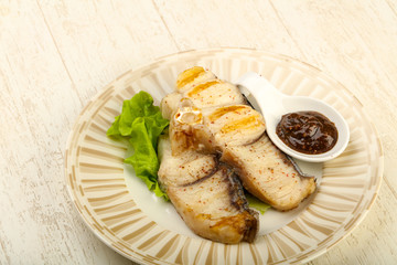 Grilled shark steak
