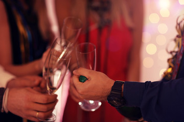 Picture showing group of friends having fun with at Party