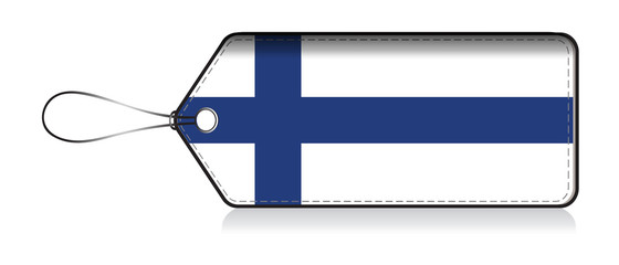 Finnish emoji flag, Label flag of  Product made in Findland © VectorPart