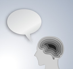 Human brain layer with icon