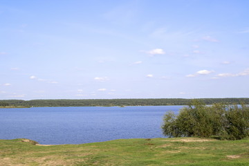 Blue lake, summer landscape, Belarus