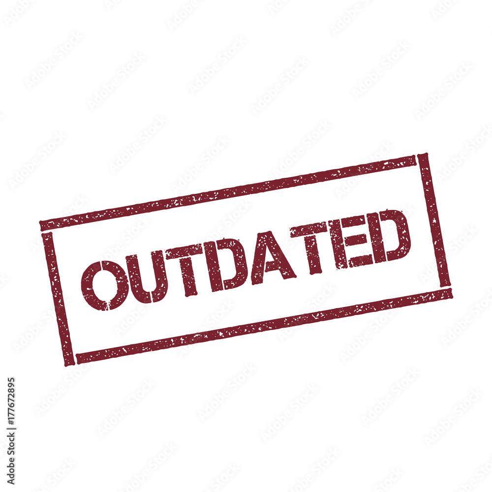 Poster outdated rectangular stamp. textured red seal with text isolated on white background, vector illustr