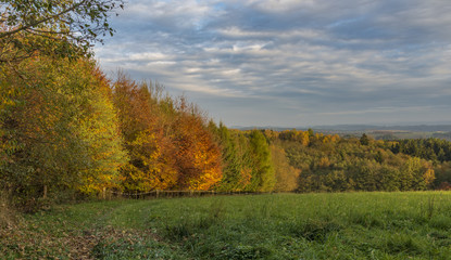 Autumn evening in Krkonose mountains