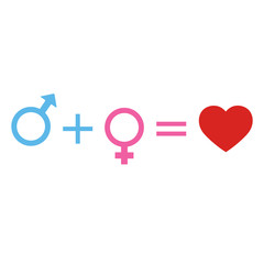symbol of a man and a woman on a white background